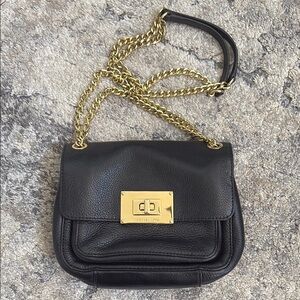 Michael Kors Black Leather Chain Shoulder Bag